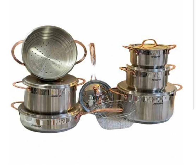 سرویس قابلمه استیل عرشیا المان ۱۴تکه مدل -SS064-2921(حمل رایگان)