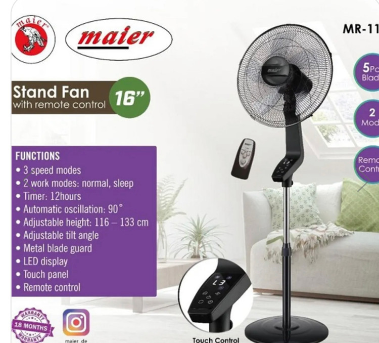 پنکه ایستاده مایر کنترل دار مدلMR-1114(حمل رایگان )