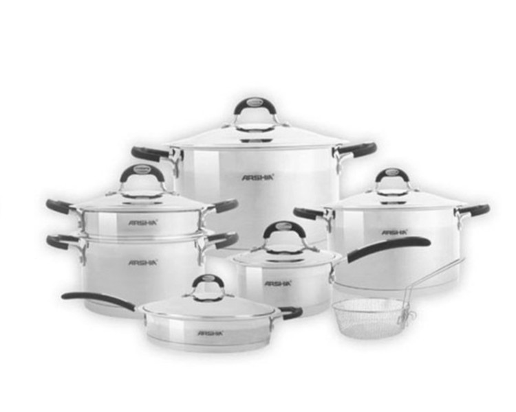 سرویس قابلمه استیل عرشیا مدل SS1401-1755شامل ۱۲ پارچه