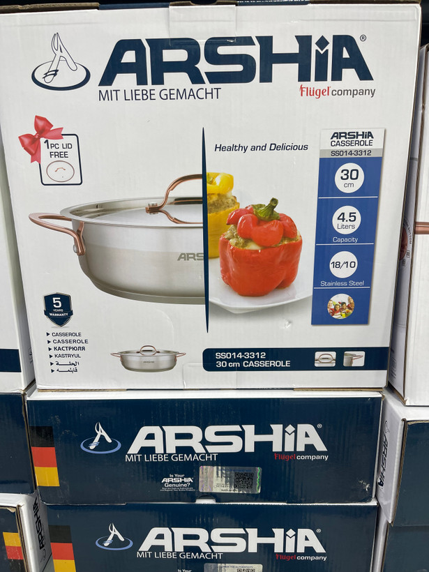 ماهیتابه دو دسته ۳۰ سانت استیل دسته رزگلد و مسی عرشیا مدل SS014_3312( )