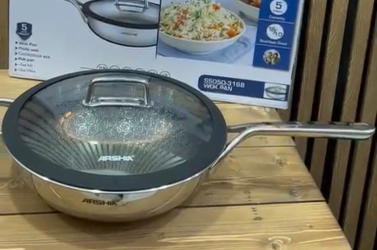 ماهی تابه استیل کف لیزری عرشیا ۳۰ سانتی متر مدل SS050_3168