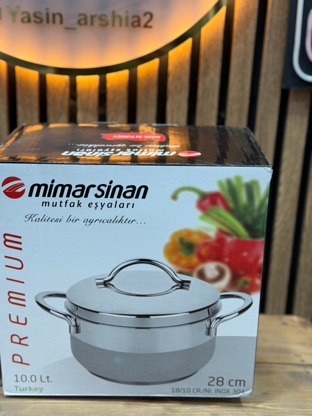 قابلمه تک استیل ۲۸ سانت میمارسینان اصل ترکیه حک شده مدل M-1780-BH